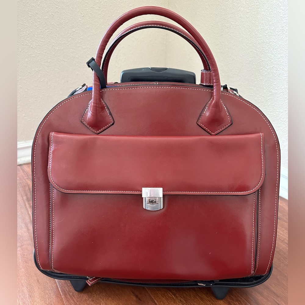 Granville, 15" Wheeled Ladies Laptop Briefcase/ Red